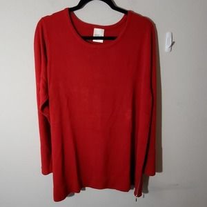 BEDFORD Fair red zippered tunic length sweater‎ plus size 1X